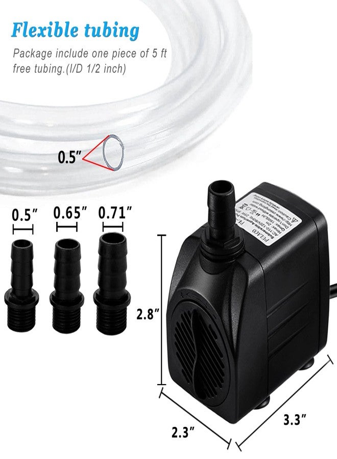 PULACO 400GPH Submersible Pump with 5 ft Tubing, (1500L/H 25W) durable fountain water pump for Pond Fountain, Aquariums Fish Tank, Statuary, Hydroponics - Image 2